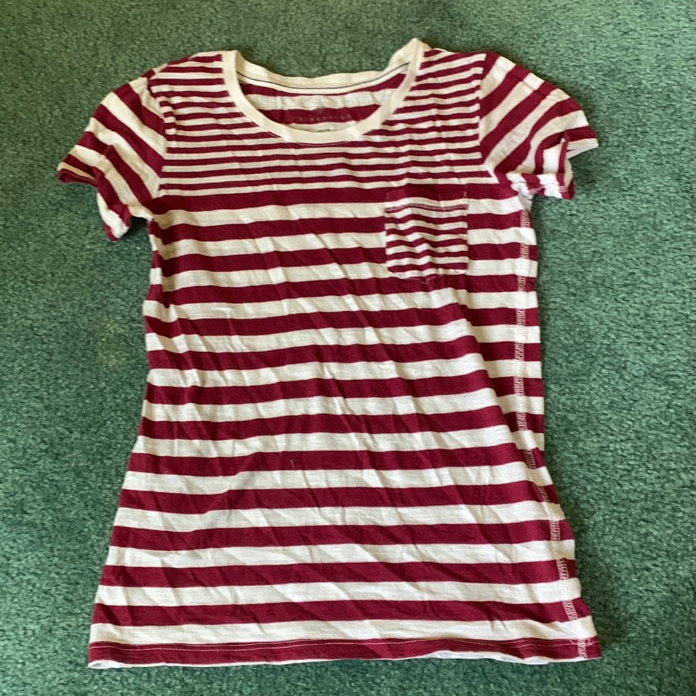 Red and white striped t-shirt